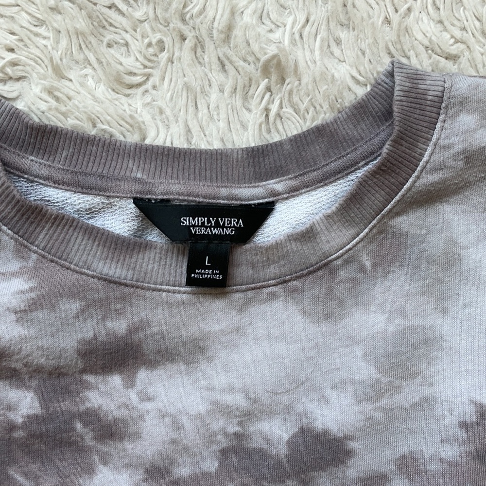Vera Wang Gray Tie Dye Sweatshirt - Picture 3 of 4